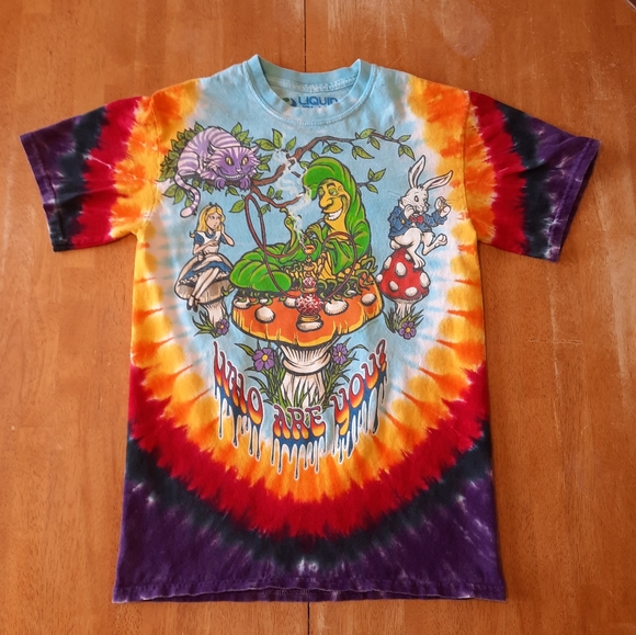 Liquid Blue Other - Alice In Wonderland “Who Are You” T-Shirt Liquid Blue Tie Dye S